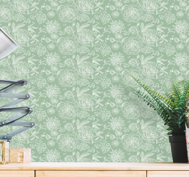 Tapeta kwiaty delikatna kwiatowa elegancja - TenStickers