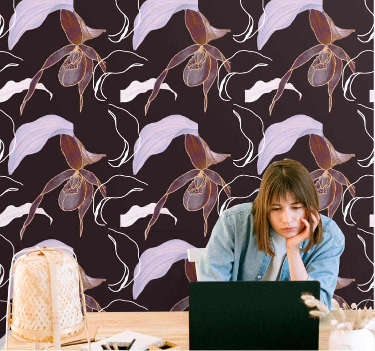 Tapeta kwiaty elegancka kompozycja z orchidei - TenStickers