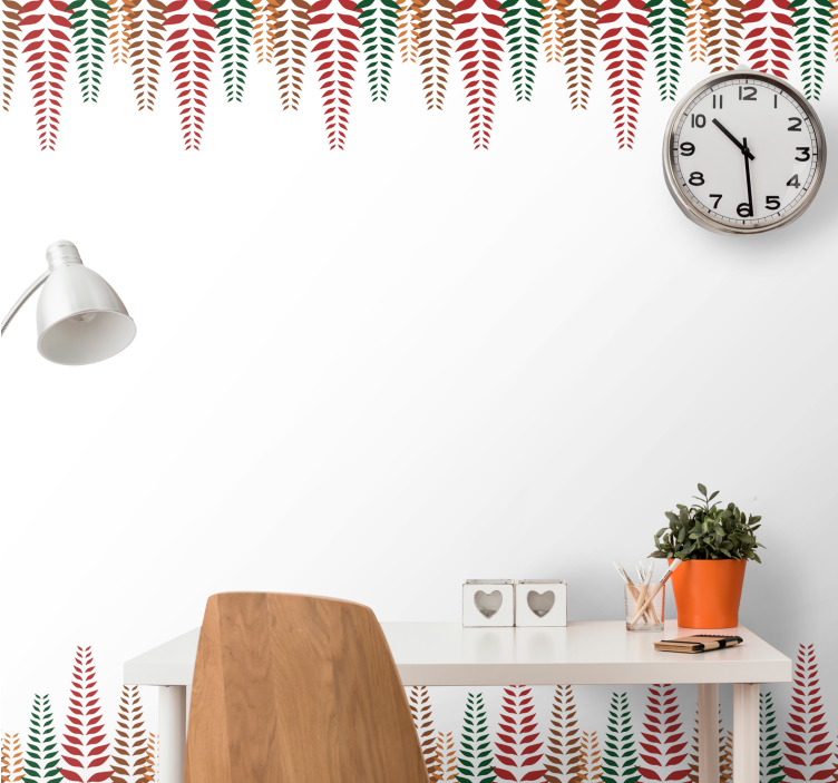 Tapeta kwiaty eleganckie kształty paproci - TenStickers