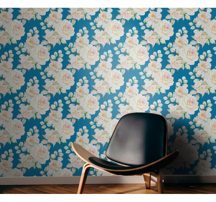 Tapeta kwiaty eleganckie róże kwiatowe - TenStickers