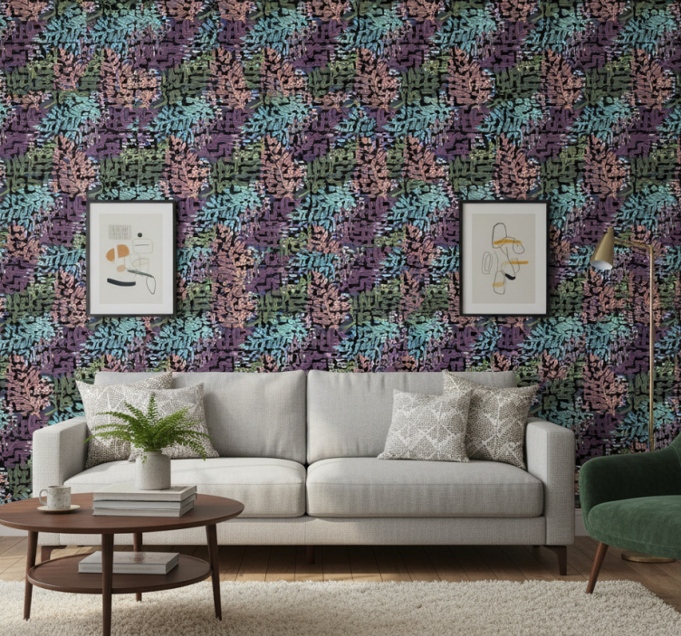 Tapeta kwiaty kolorowa oryginalna flora - TenStickers