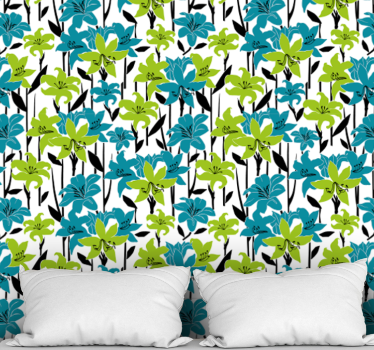 Tapeta kwiaty kolorowy kwiatowy rozkwit - TenStickers