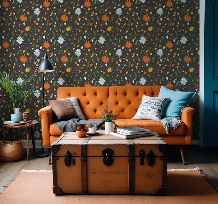 Tapeta kwiaty kwiatowy motyw radości - TenStickers