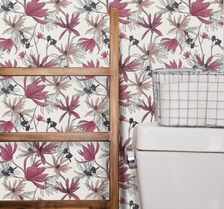 Tapeta kwiaty kwiatowy pokaz botaniczny - TenStickers