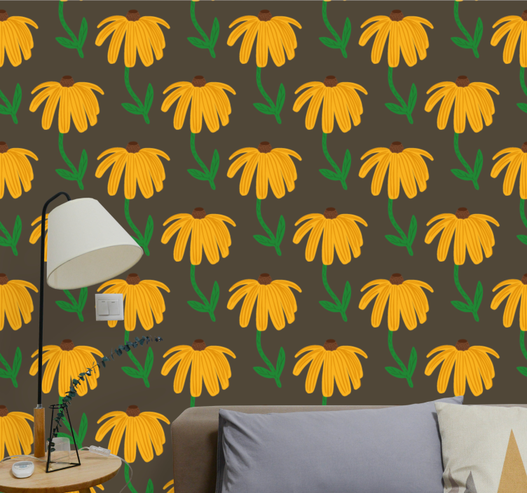 Tapeta kwiaty kwiatowy wzór godła - TenStickers