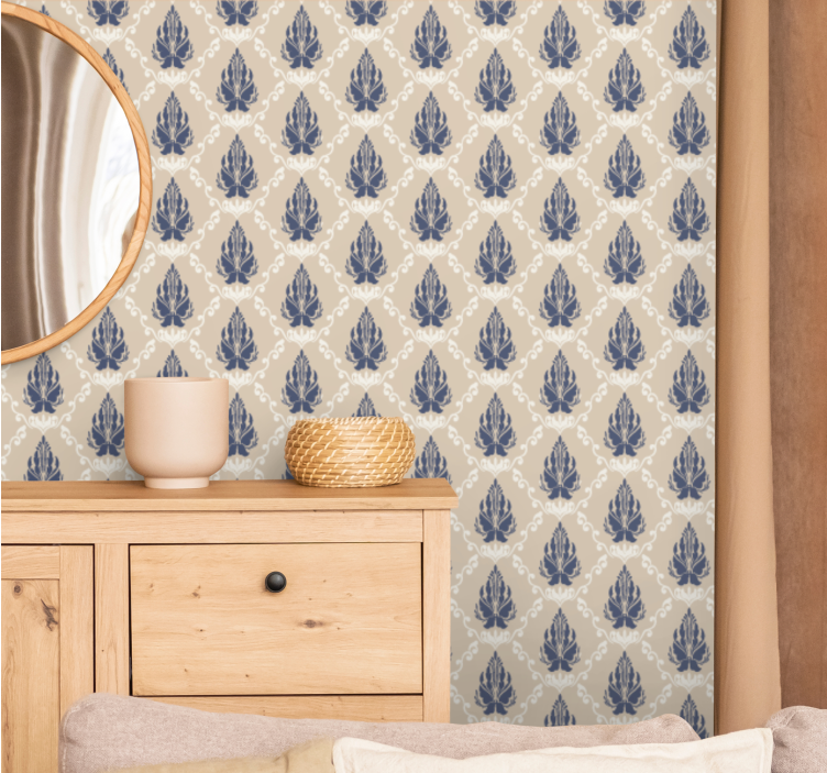 Tapeta barok motyw kwiatowy liściasty - TenStickers