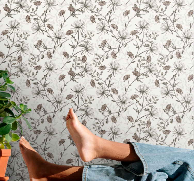 Tapeta kwiaty nadruki botaniczne - TenStickers