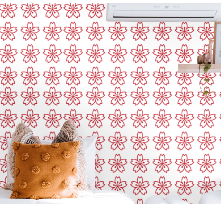 Tapeta kwiaty symetria kwiatowa - TenStickers