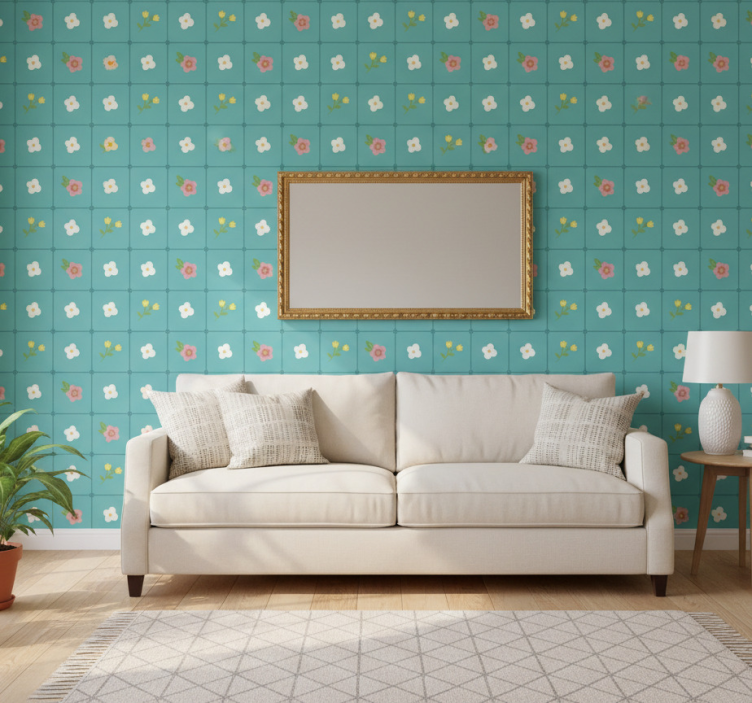 Tapeta kwiaty w stylu "granny chic" - TenStickers