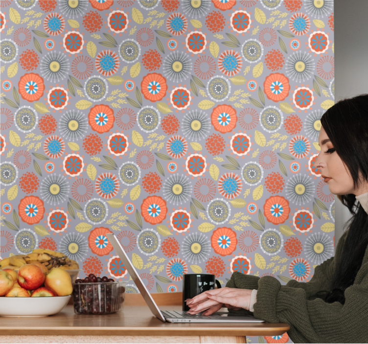 Tapeta kwiaty wybuch kwiatowy - TenStickers