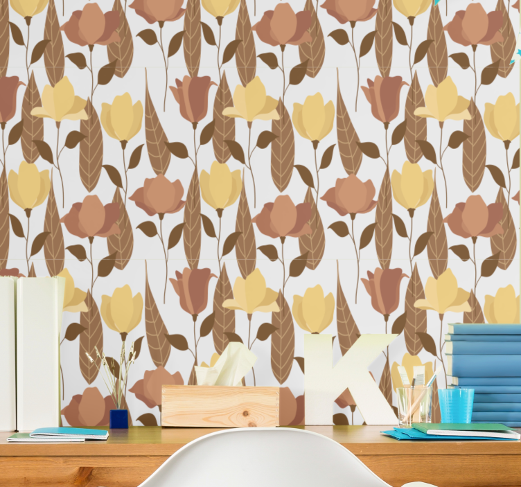 Tapeta kwiaty wystawa kompozycji kwiatowych - TenStickers