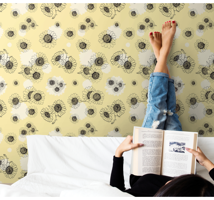 Tapeta kwiaty wzory kwiatowe - TenStickers