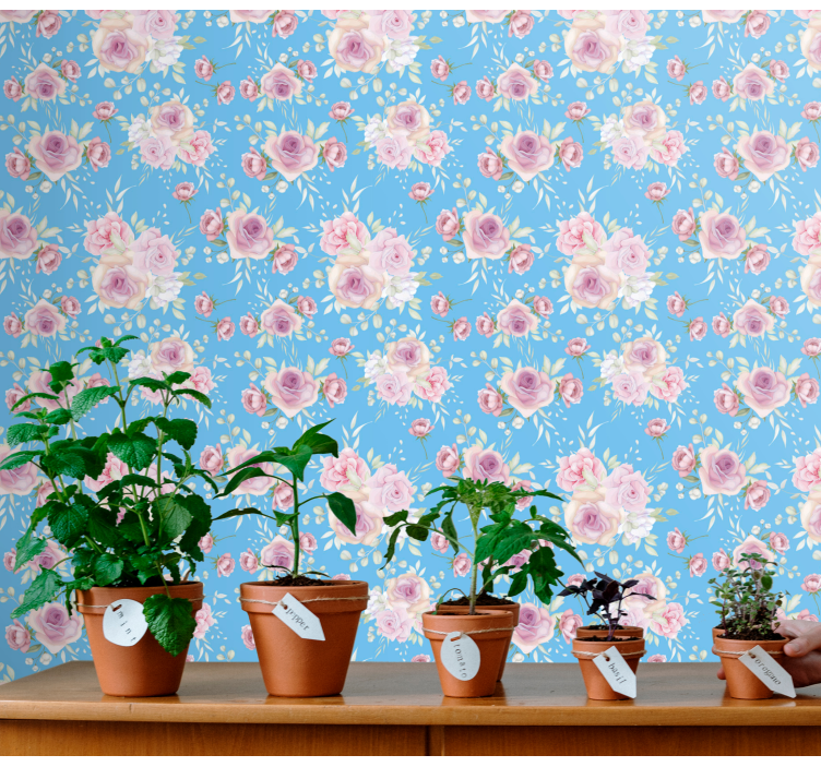 Tapeta kwiaty zespół kompozycji kwiatowych - TenStickers