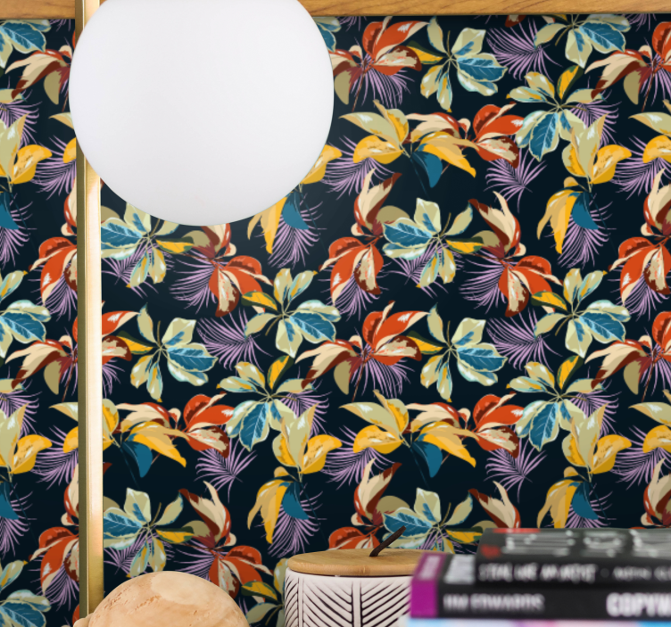 Tapeta kwiaty żywy baldachim dżungli - TenStickers