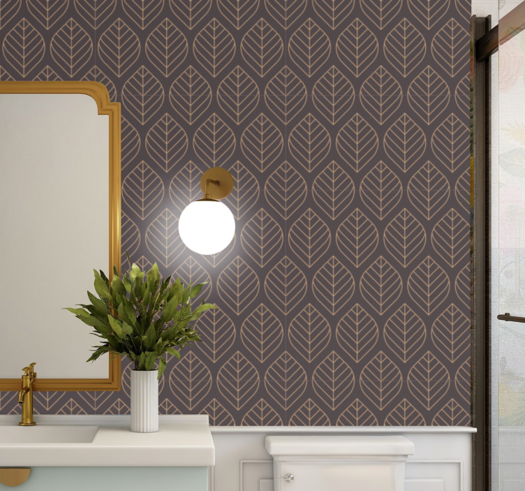 Tapeta liście elegancja wzoru liści - TenStickers