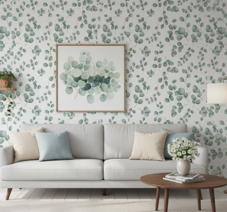 Tapeta liście elegancki wzór bezszwowy - TenStickers