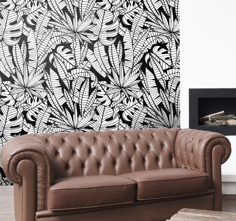 Tapeta tropikalne liście dżungli - TenStickers