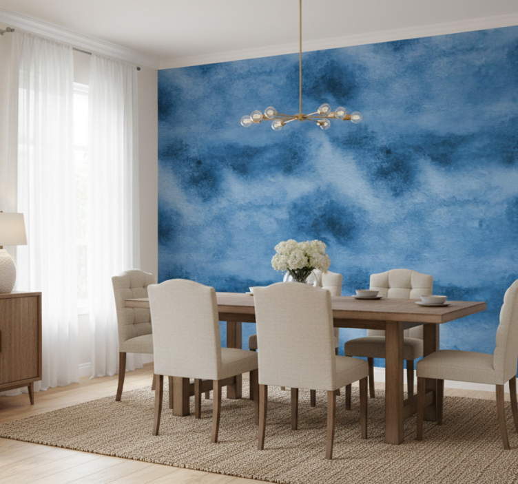 Tapeta marmur gładka niebieska tekstura - TenStickers