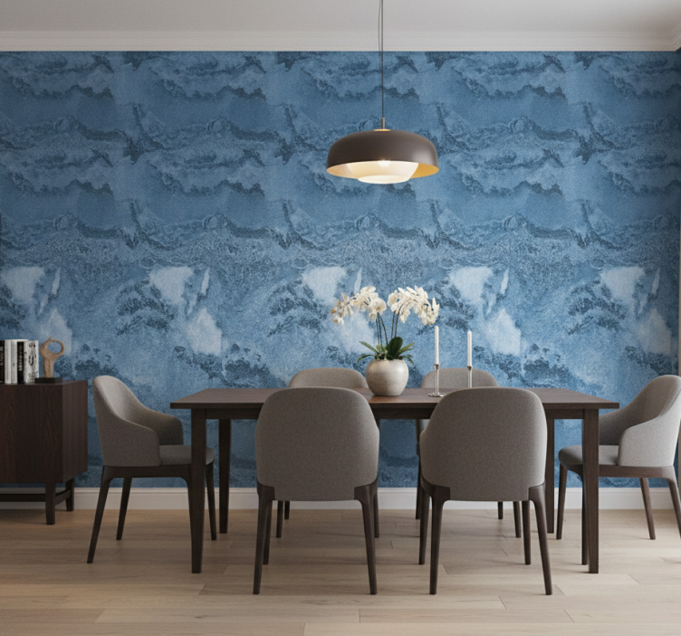 Tapeta marmur głęboki niebieski wzór - TenStickers