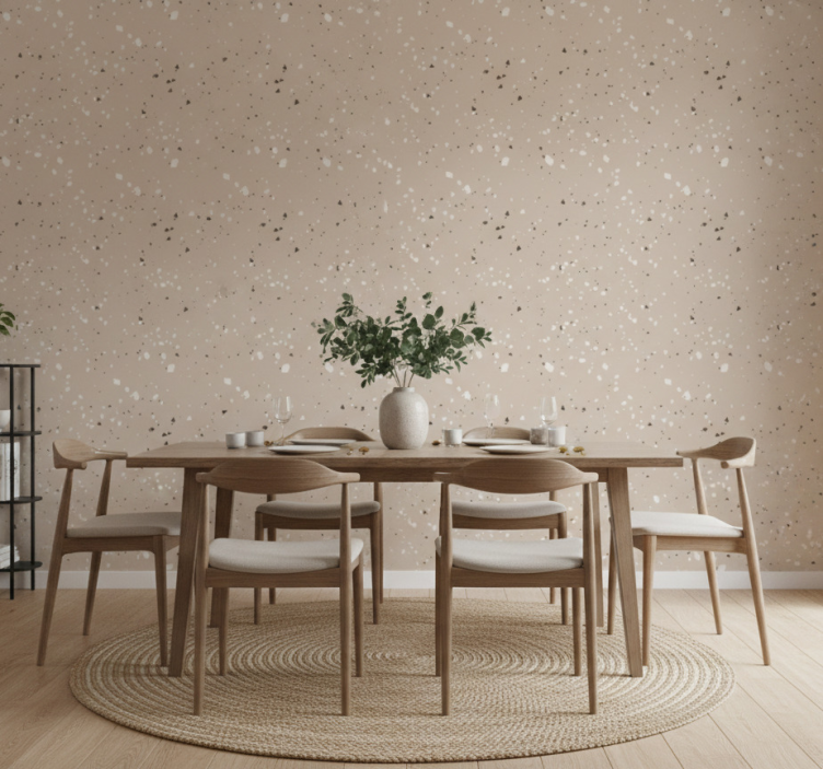 Tapeta marmur w neutralny wzór terrazzo - TenStickers