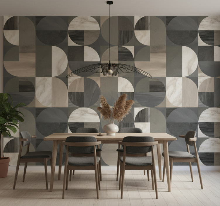 Tapeta marmur w półokrągły wzór - TenStickers