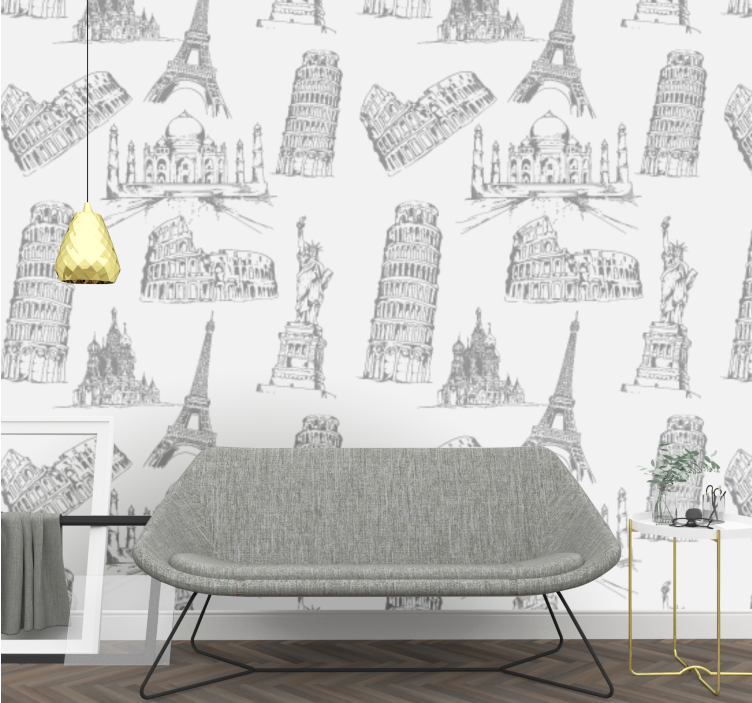 Tapeta miasta najsłynniejszy wzór zabytków - TenStickers