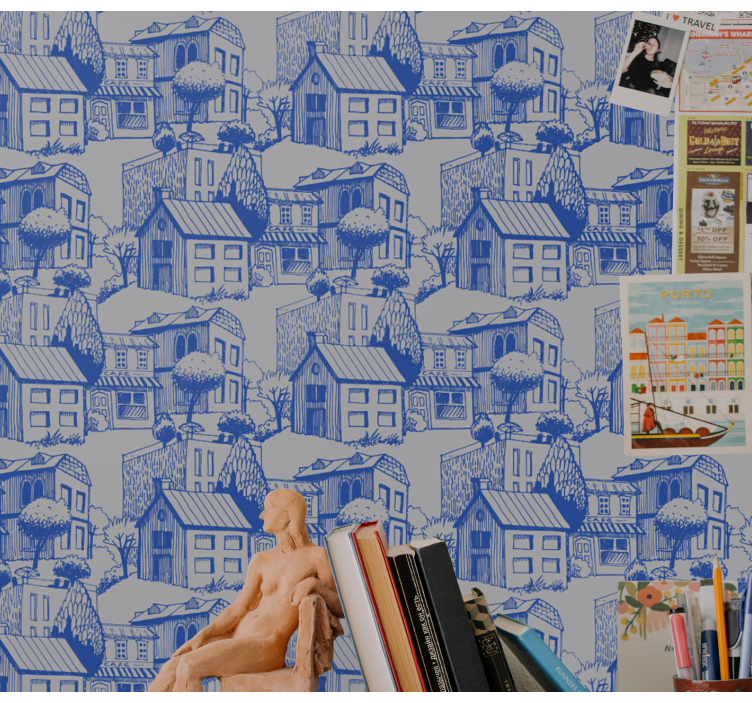 Tapeta miasto ilustracja szkic miejski - TenStickers