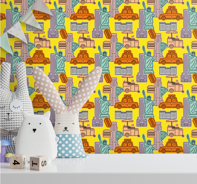 Tapeta Nowy Jork motyw miejskiej taksówki - TenStickers