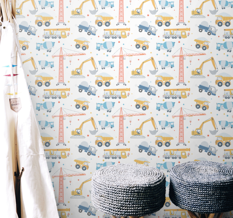 Tapeta dla dzieci motywy budowlane - TenStickers