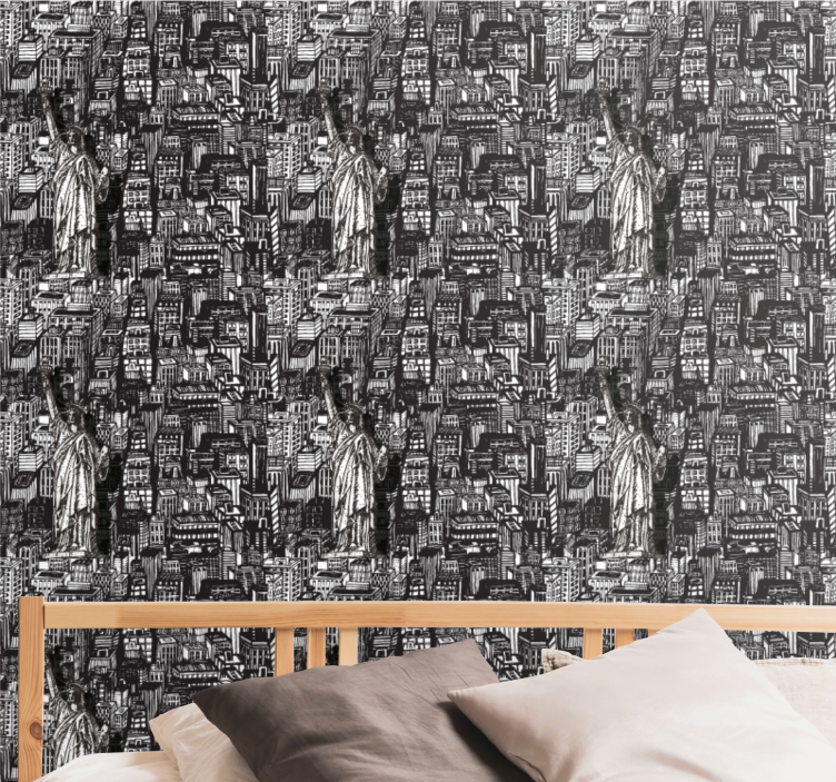 Tapeta miasto pomnik miejski kolaż - TenStickers