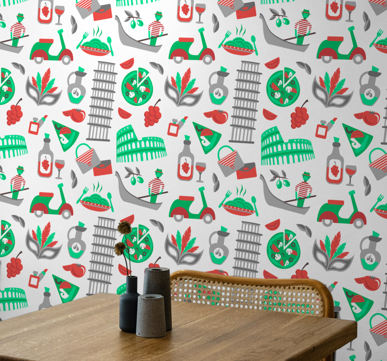 Tapeta miasto włoska przygoda kulinarna - TenStickers