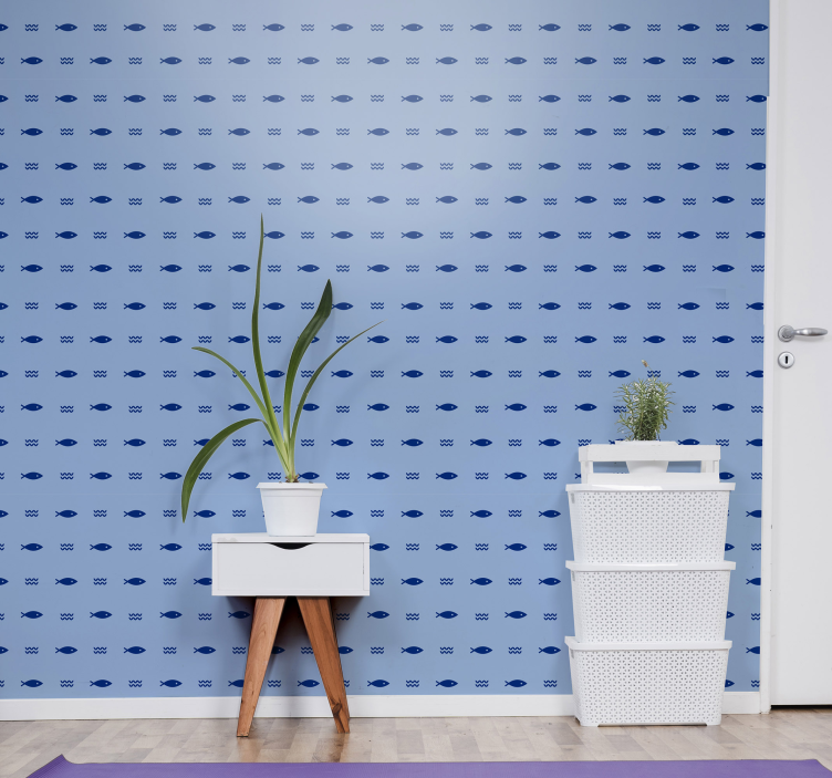 Minimalistyczna tapeta z rybami - TenStickers