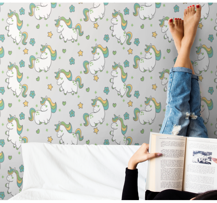 Tapeta dla dzieci fantazja jednorożca - TenStickers