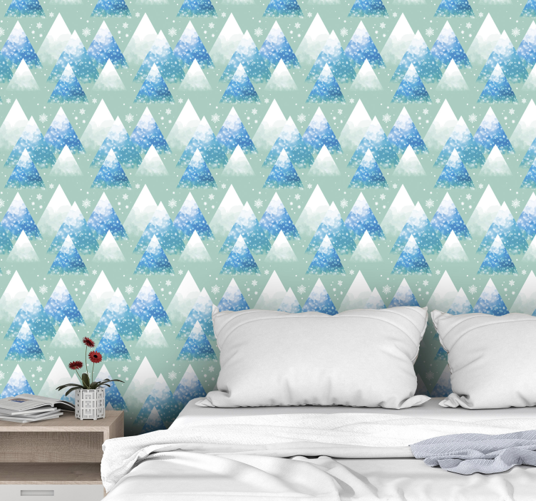 Tapeta akwarela górski krajobraz - TenStickers