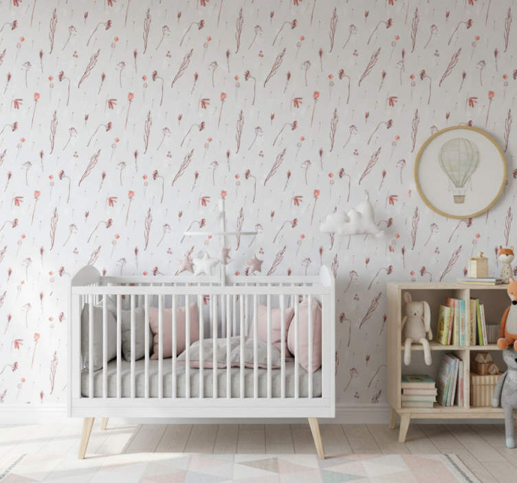 Tapeta natura delikatny wzór kwiatowy - TenStickers