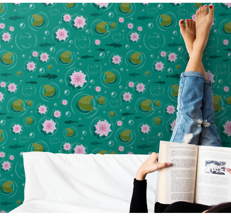 Tapeta natura kwiaty wodne - TenStickers