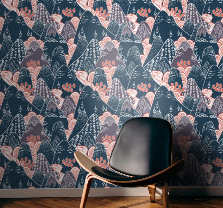 Tapeta natura stylizowany łańcuch górski - TenStickers