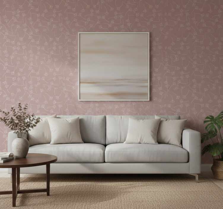 Tapeta natura w delikatny kwiatowy wzór - TenStickers