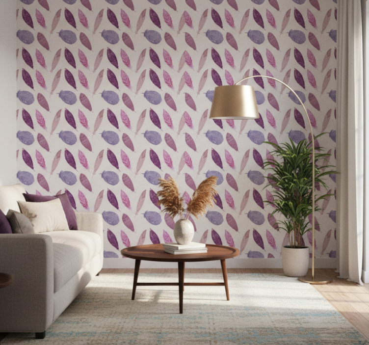 Tapeta natura w intensywne pióra - TenStickers