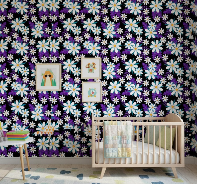 Tapeta natura w kolorowym kwiatowym wzorze - TenStickers