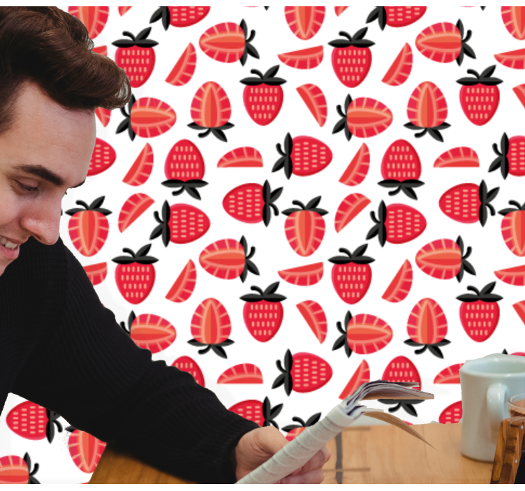 Tapeta natura wzór jagodowy - TenStickers