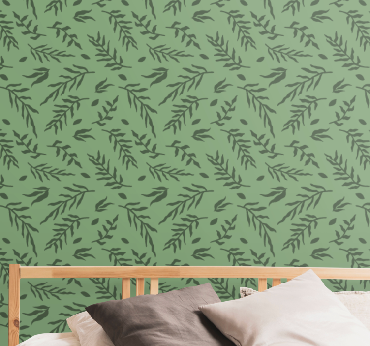 Tapeta natura wzór liściastego pnącza - TenStickers