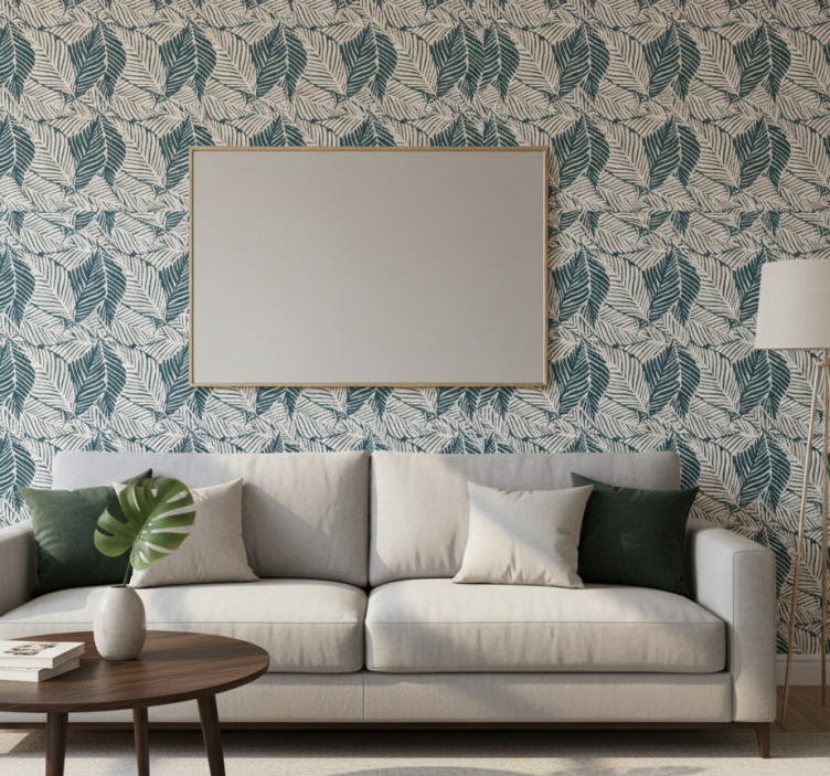 Tapeta natura wzory bujnych liści - TenStickers