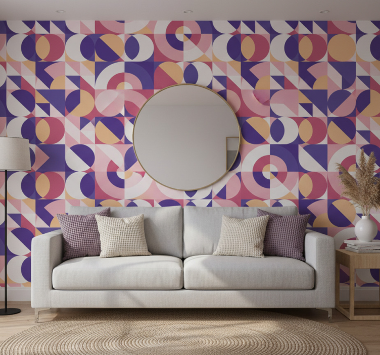 Tapeta nowoczesna abstrakcyjne figury geometryczne - TenStickers