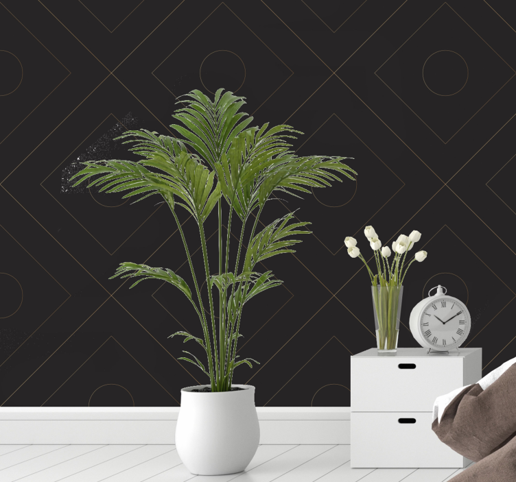 Tapeta nowoczesna elegancka złota geometria - TenStickers