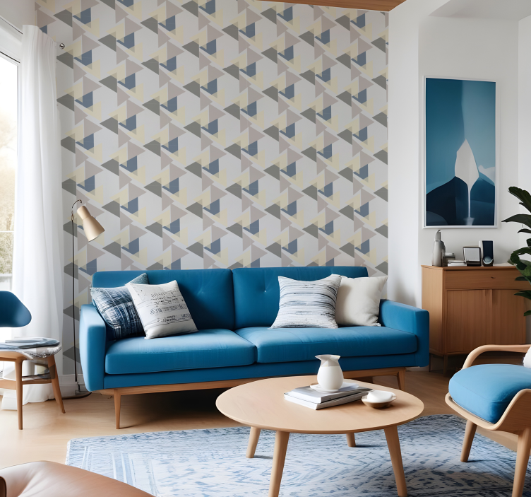 Tapeta nowoczesna pionowe trójkąty - TenStickers