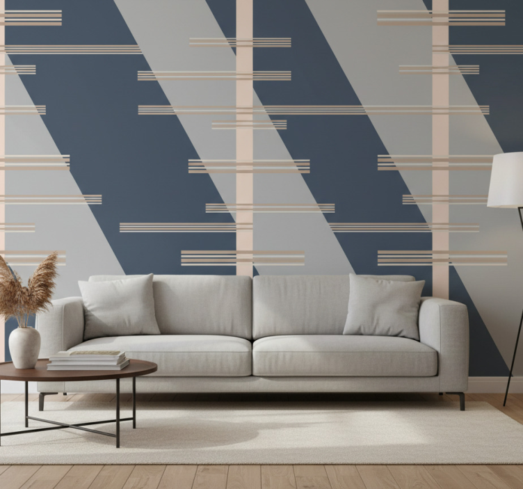 Tapeta nowoczesna w geometryczne linie - TenStickers