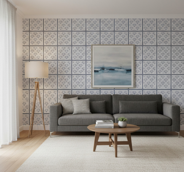 Tapeta nowoczesna w geometryczne wzory - TenStickers