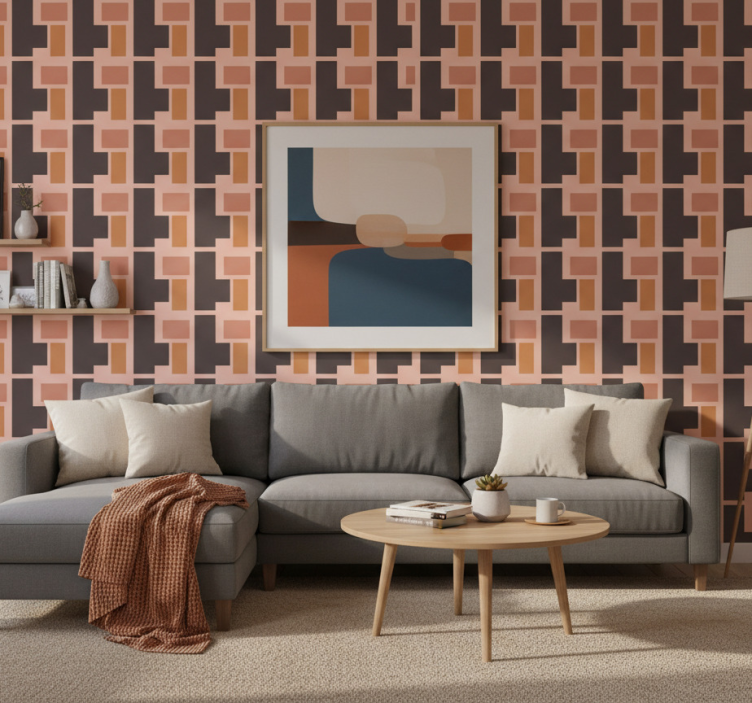 Tapeta nowoczesna w geometryczny wzór - TenStickers