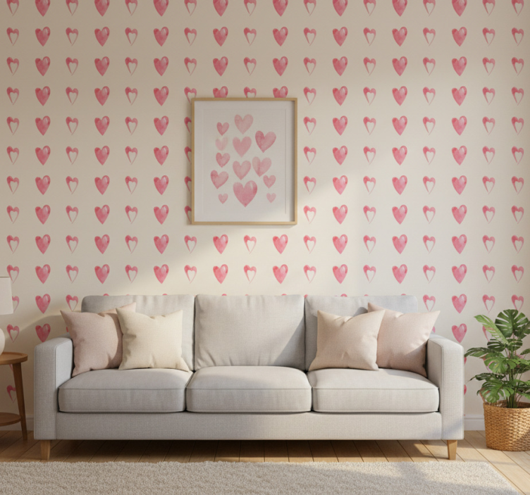 Tapeta nowoczesna z wzorem zużytych serc - TenStickers